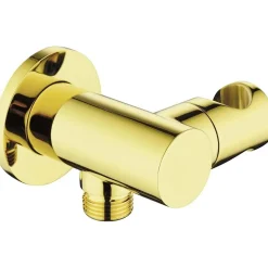 Presa acqua a parete rotonda con supporto doccetta Idrostile PVD