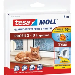 Profilo "D" bianco 6 m x 9 mm