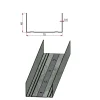 Profilo guida a U in acciaio zincato 75/40 sp 6/10 L 3 m grigio
