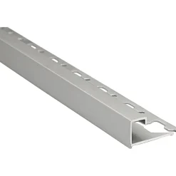 Profilo terminale quadrato alluminio argento opaco 10 mm x 2,5 m