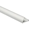 Profilo terminale quarto di tondo alluminio argento opaco 10 mm x 2,7 m