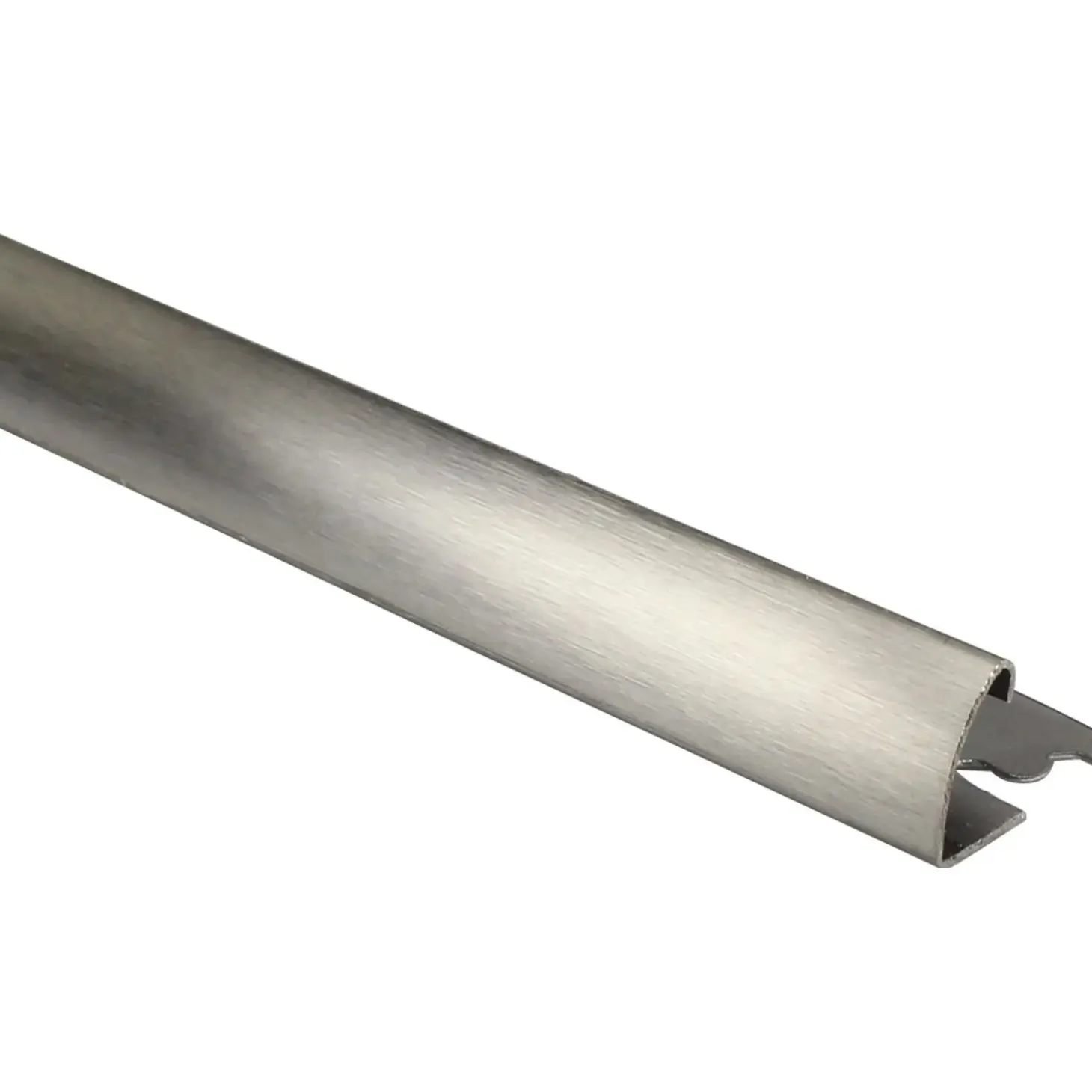 Profilo terminale quarto di tondo in acciaio inox spazzolato 8 mm x 2,5 m
