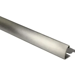 Profilo terminale quarto di tondo in acciaio inox spazzolato 10 mm x 2,5 m