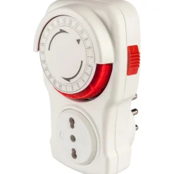 Programmatore a ciclo giornaliero Smart Home spina 16 A e presa bivalente bianco