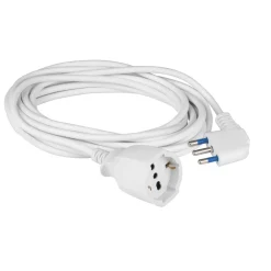 Prolunga salvaspaziocon spina 16 A e presa pluristandard 10/16 A 3 m bianca