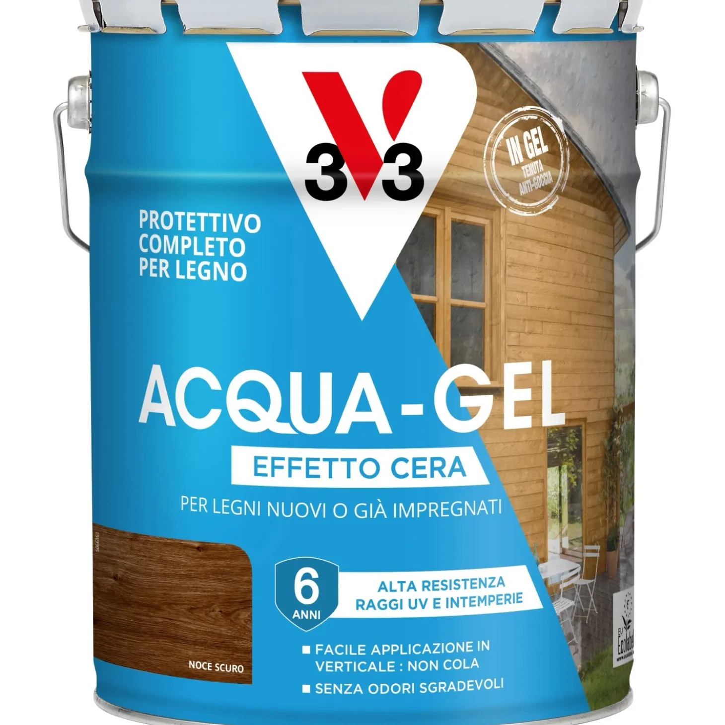 Protettivo Completo per Legno ACQUA GEL Noce Scuro 10 l