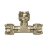 Raccordo aria compressa T con 3 dadi fresati
