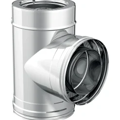 Raccordo a t 90° diam.100/150 inox sp.0,5 mm - doppia parete