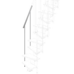 Ringhiera esterna scala Nexus per 3 gradini argento