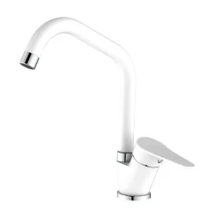 Rubinetto cucina monocomando canna alta Allen bianco opaco