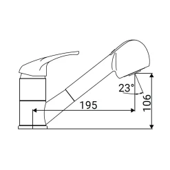 Rubinetto cucina monocomando Sole doccetta estraibile cromo
