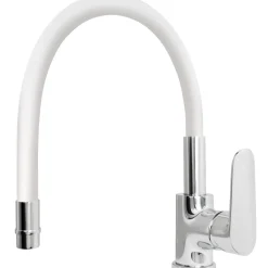 Rubinetto cucina monocomando Torpedo canna alta bianco