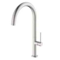 Rubinetto cucina monocomando canna alta Detroit acciaio