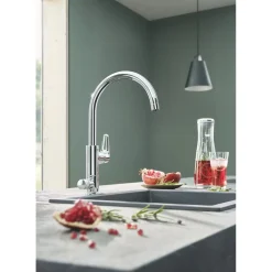 Rubinetto cucina monocomando Grohe Blue Pure BauCurve starter kit cromo
