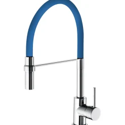 Rubinetto cucina monocomando Winter canna alta blu
