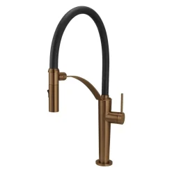 Rubinetto da cucina bocca elastica 2 getti Idrostile bronzo spazzolato