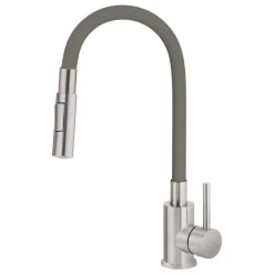 Rubinetto da cucina con bocca elastica 2 getti Idrostile antracite