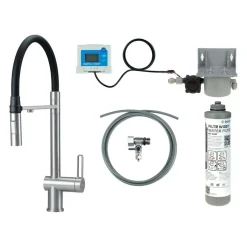 Rubinetto da cucina filtro bocca elastica Idrostile metallizzato