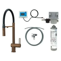 Rubinetto da cucina filtro bocca elastica Idrostile bronzo