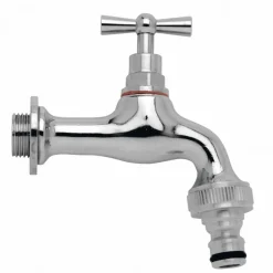 Rubinetto da esterno ornamentale in ottone cromato R1 C 13 mm (1/2")