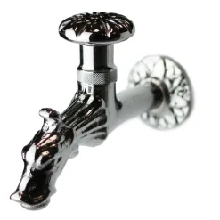Rubinetto da esterno ornamentale in ottone cromato R3/C Ø 13 mm