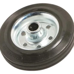 Ruota in gomma intera con cerchione in metallo 160x40x20 mm