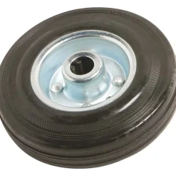 Ruota in gomma intera con cerchione in metallo 125x37x15 mm