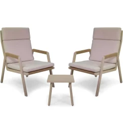 Salotto da giardino Benicia in alluminio crema 2 posti