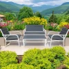 Salotto da giardino in plastica e acciaio bianco-antracite 4 posti