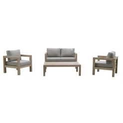 Salotto da giardino Woodbury in legno di acacia 4 posti