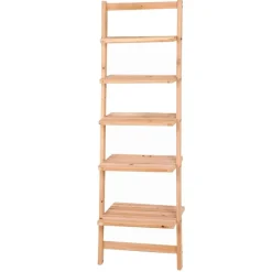 Scaffale a muro in legno di abete 5 ripiani 42x26x132 cm