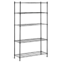 Scaffale in acciaio nero 5 ripiani 35,2x90,7x181,5 cm 110 kg/ripiano
