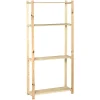 Scaffale in legno 4 ripiani 170x80x30 cm 25 kg/ripiano