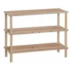 Scaffale portascarpe in legno di abete con 3 ripiani 63x26x49 cm