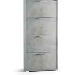 Scarpiera 4 ante doppia profondità max 24 paia 147x67x28 cm cemento