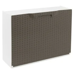 Scarpiera componibile in polipropilene rattan 51x17,3x40,1 cm tortora