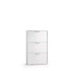 Scarpiera doppia profondità 3 ante a ribalta Terraneo 112x67x28 cm bianco neutro