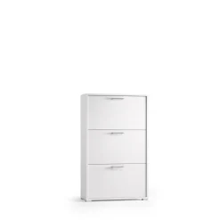 Scarpiera doppia profondità 3 ante a ribalta Terraneo 112x67x28 cm bianco neutro