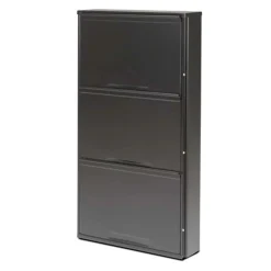 Scarpiera in acciaio 3 ante nero 50x14x104 cm