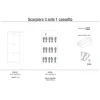 Scarpiera in kit Sarmog 3 ante 1 cassetto 127x63x29 cm 15 paia bianco