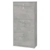 Scarpiera in kit Sarmog 3 ante 1 cassetto 127x63x29 cm 15 paia cemento