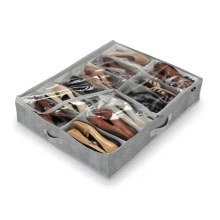 Scarpiera 12 scomparti Stone Domopak Living 76x60x15 cm grigio