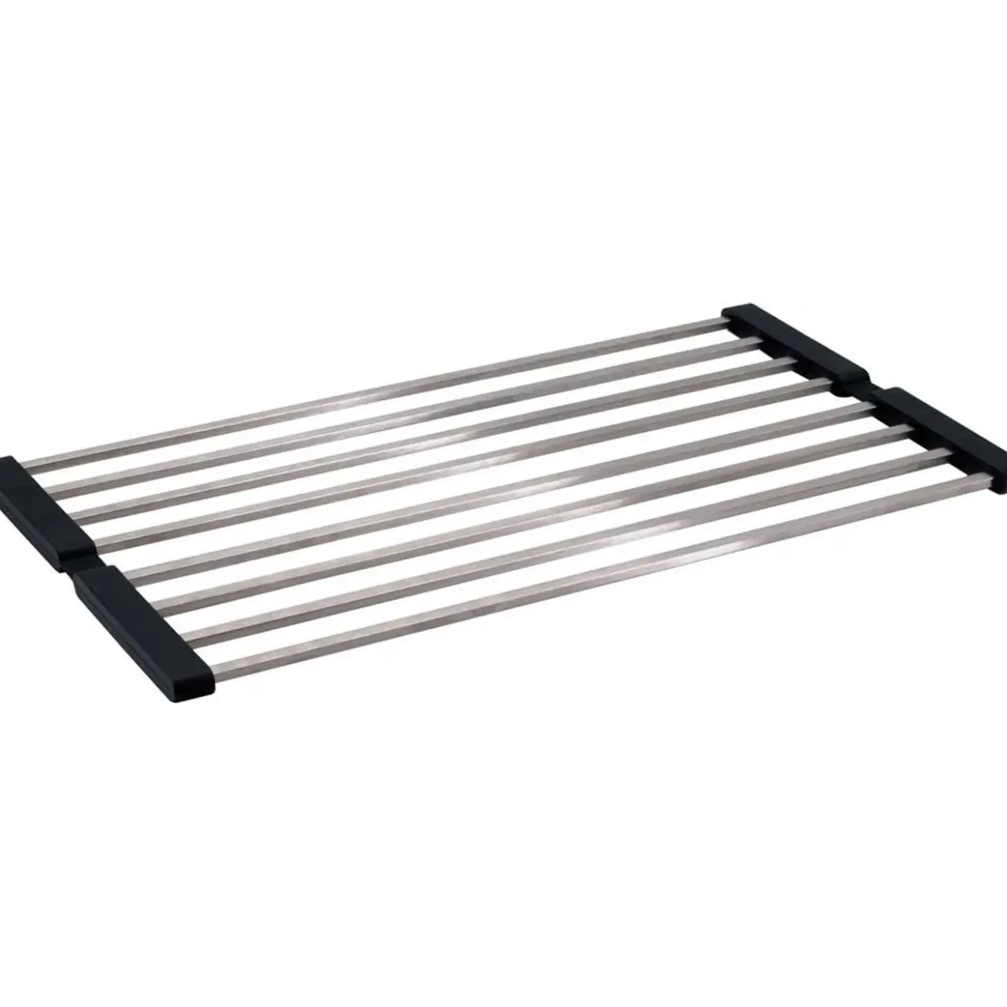 Scolapiatti avvolgibile Idrostile 454x12 mm acciaio spazzolato