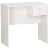 Scrivania con 2 cassetti in pannello truciolare 80x40x76 cm bianco