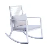 Sedia a dondolo in alluminio bianco