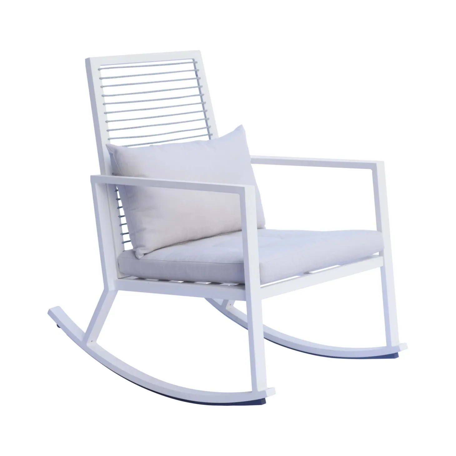Sedia a dondolo in alluminio bianco