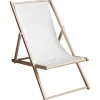 Sedia a sdraio pieghevole Promo Betty in legno e 100% cotone bianco