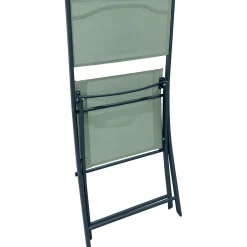 Sedia da giardino pieghevole Toconao in acciaio e textilene verde menta