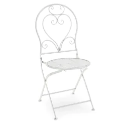 Sedia da giardino senza cuscino Leila in metallo bianco