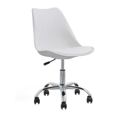 Sedia da scrivania con base cromata 48x59x99 cm bianco